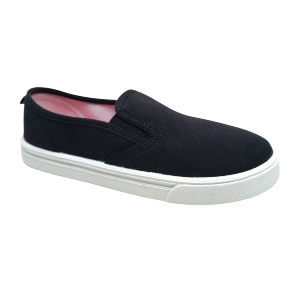 FADED GLORY Boys Black Slip On Shoes, size 2